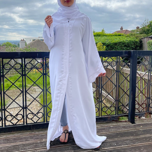 OPEN ABAYA WHITE