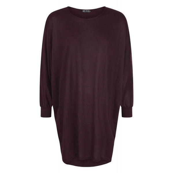 HIGH LOW BATWING TOPS MAROON - Husna Collections