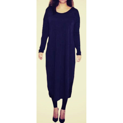 FLOATER DRESS NAVY - Husna Collections