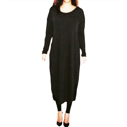 FLOATER DRESS BLACK - Husna Collections