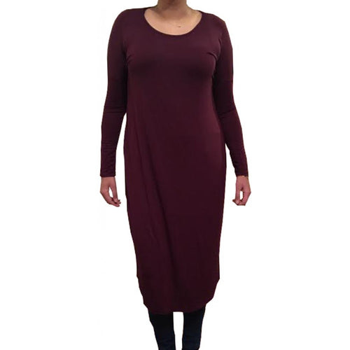 FLOATER DRESS PLUM - Husna Collections